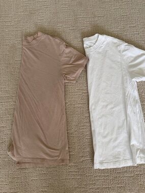 lululemon athletica  Short Sleeve Tees in Beige and White
